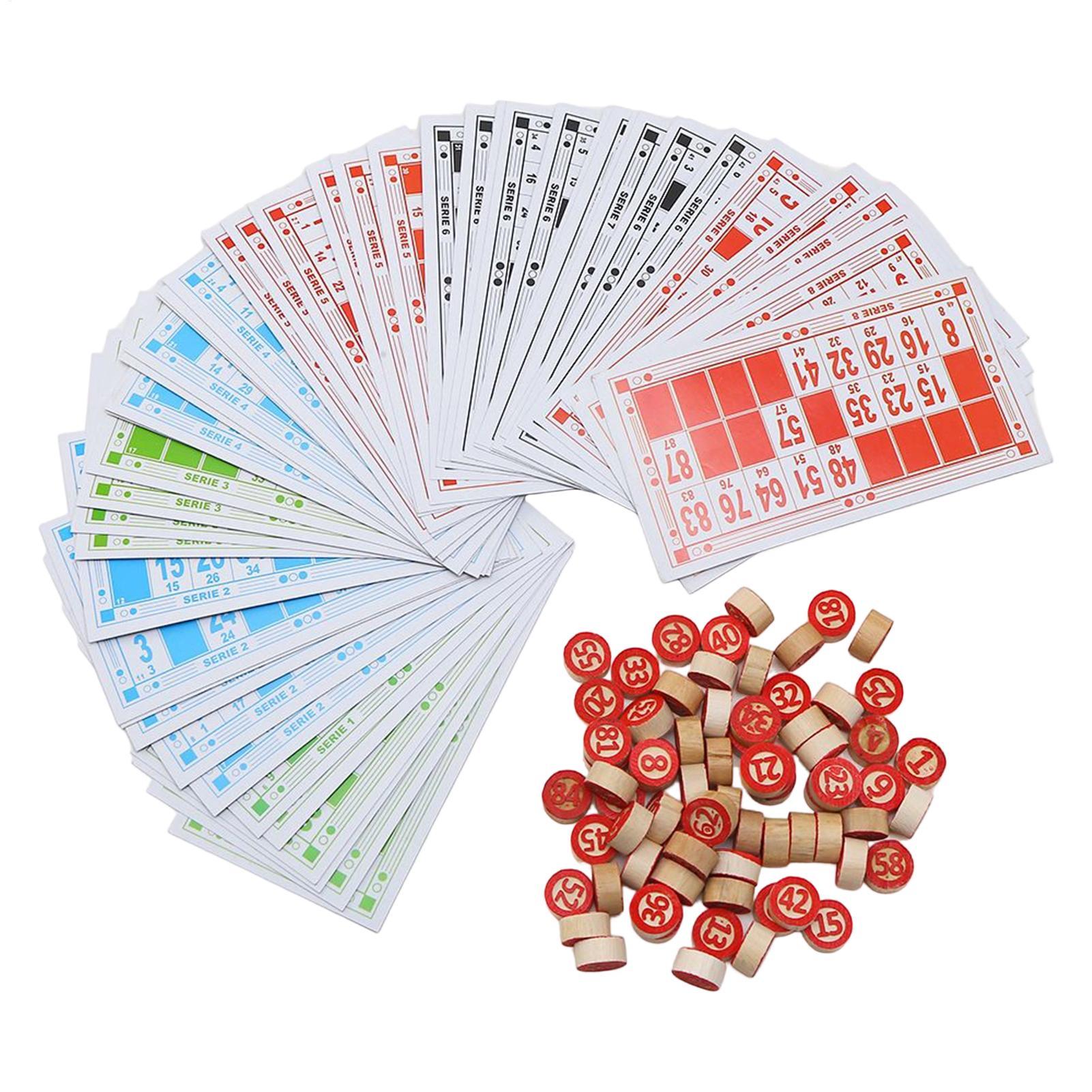 Party Games For Large Groups - Vintage houten bingospelset met grote kaarten,