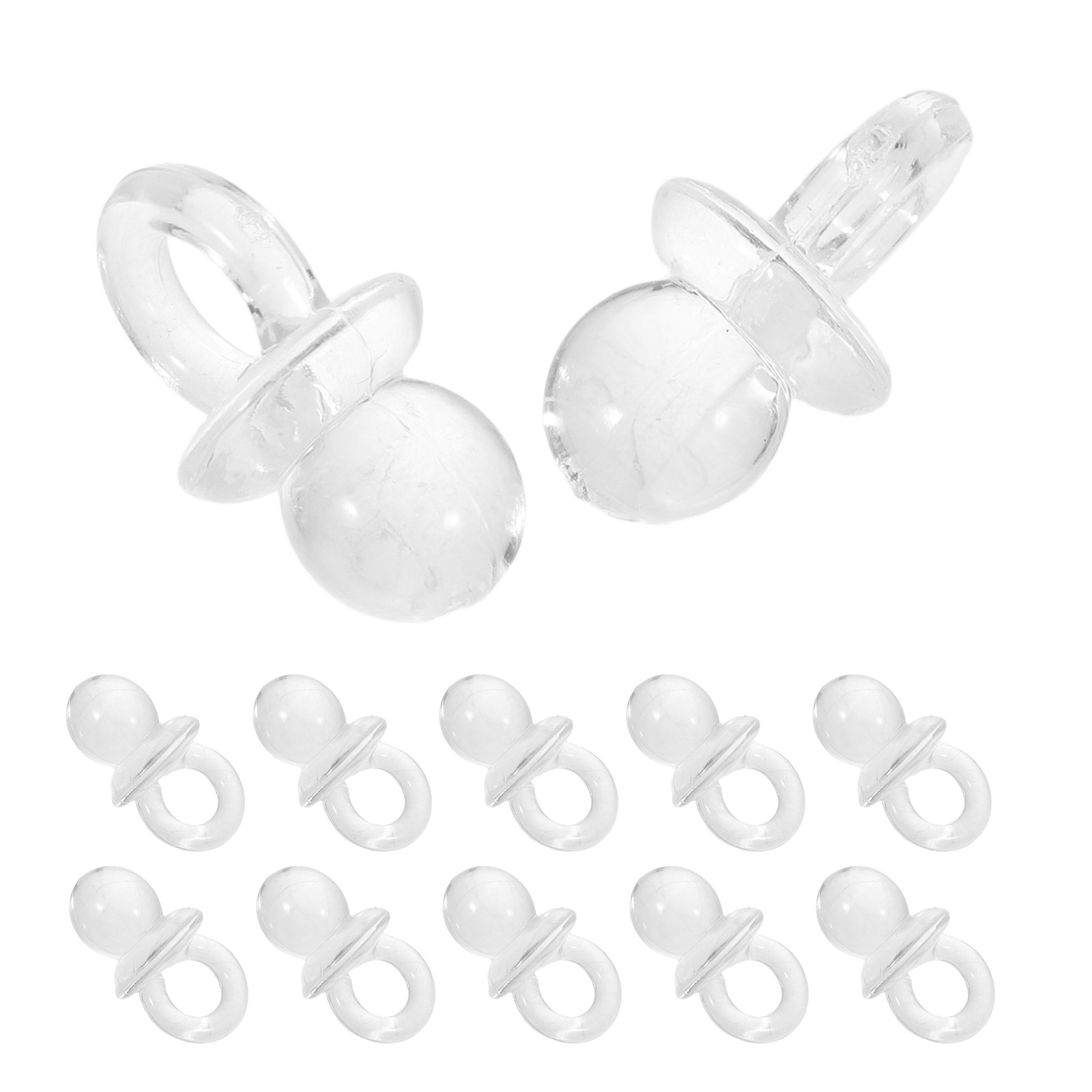 Party Games Gender Reveal - 100 stuks transparante acryl mini-speenjes voor
