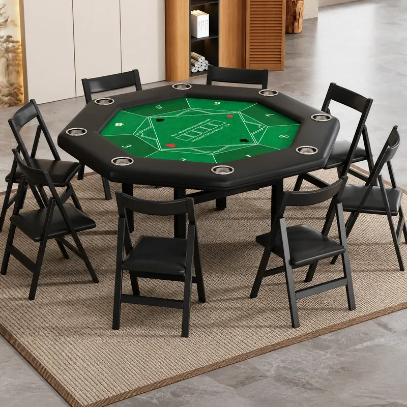 Party Games Using Cards - Opvouwbare achthoekige pokertafel, draagbare Texas Holdem