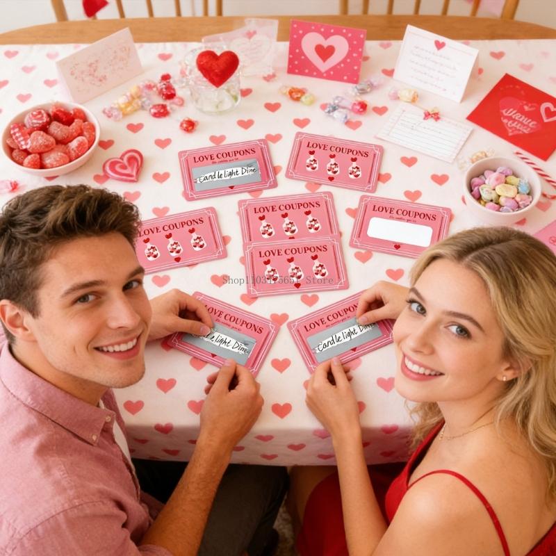 Party Games Using Cards - Sentiment Reveal Cards Roze Valentijnsdag Kraskaart