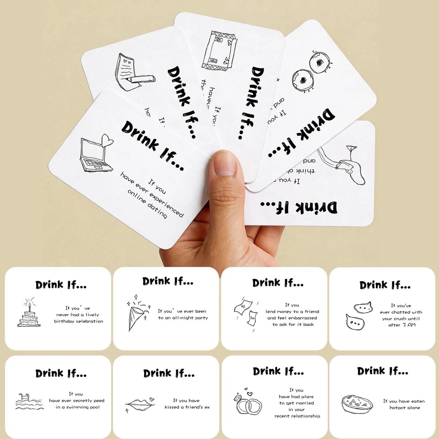Party Games Questions For Adults - Drink If Game Kaarten Leuk Party