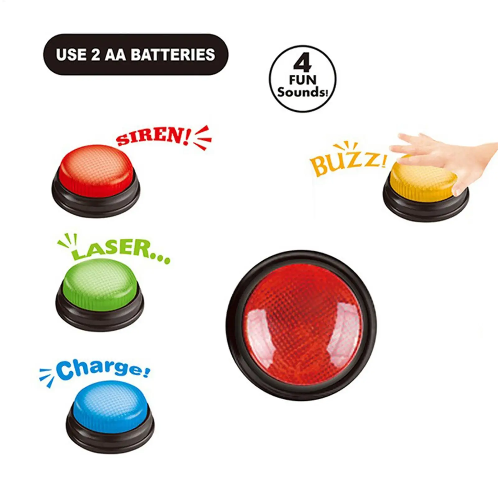 Party Games Competition - Game Buzzer 4-delige snelle antwoordknop met