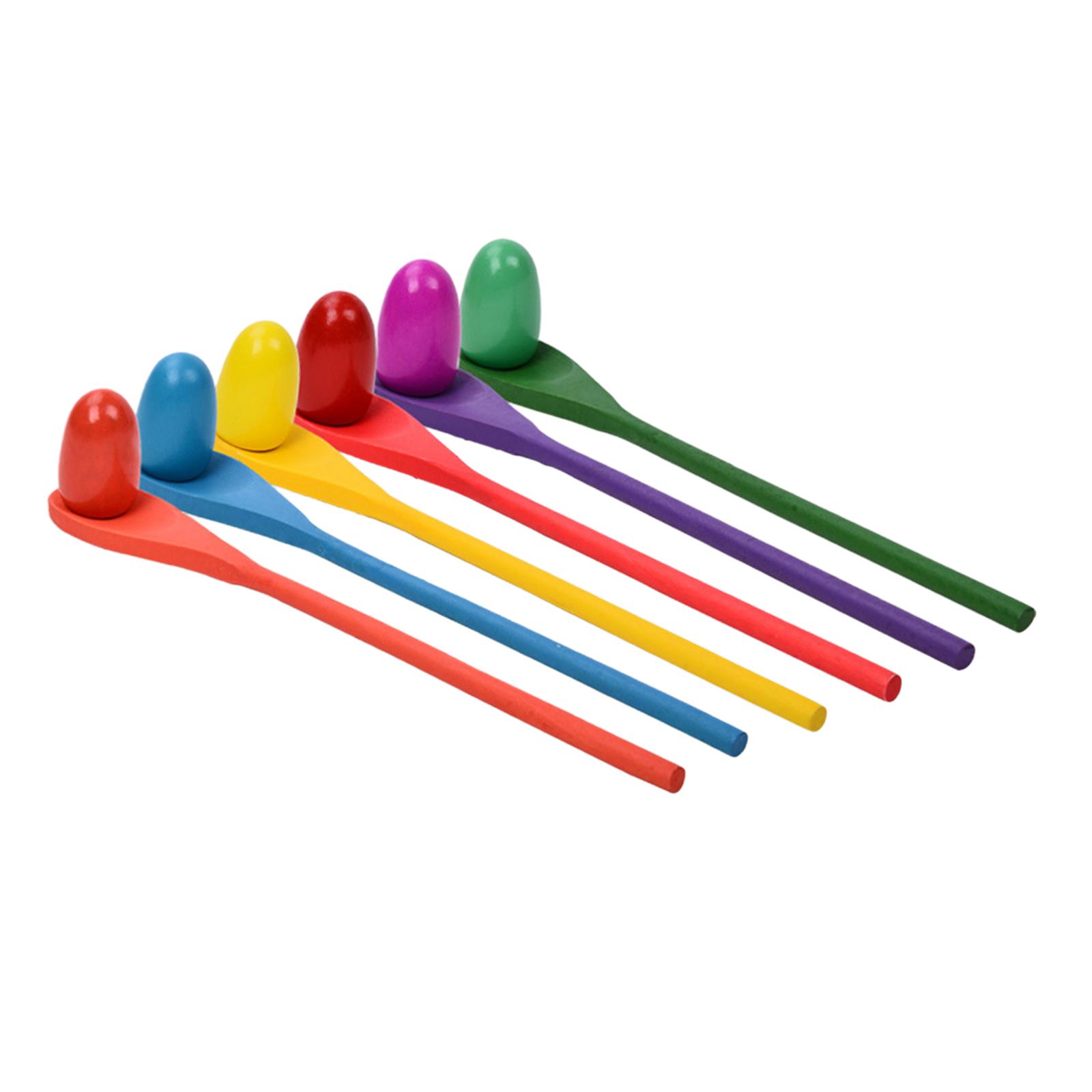 Party Games Kids Outdoor - 6 stuks Eierlepel Racespel Hand-oogcoördinatie Voorschools