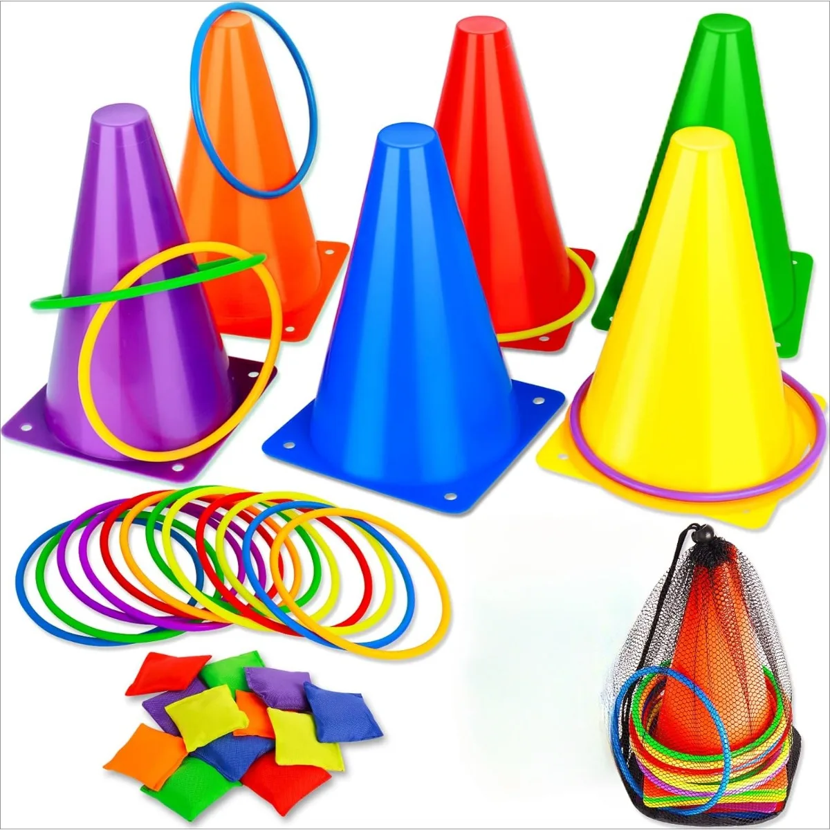 Party Games Kids Outdoor - 3 in 1 Zacht Plastic Kegels