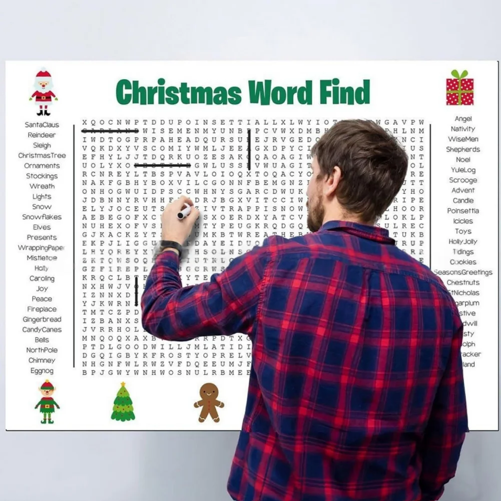 Grote kerstwoordzoekposter voo - Party Games For Large Groups recensie en prijs
