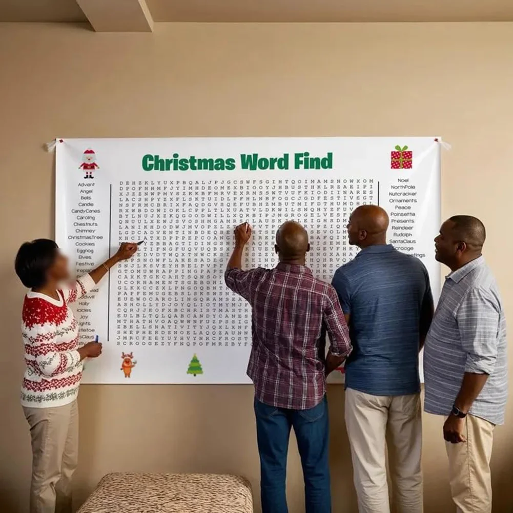 Grote kerstwoordzoekposter voo - Party Games For Large Groups recensie en prijs