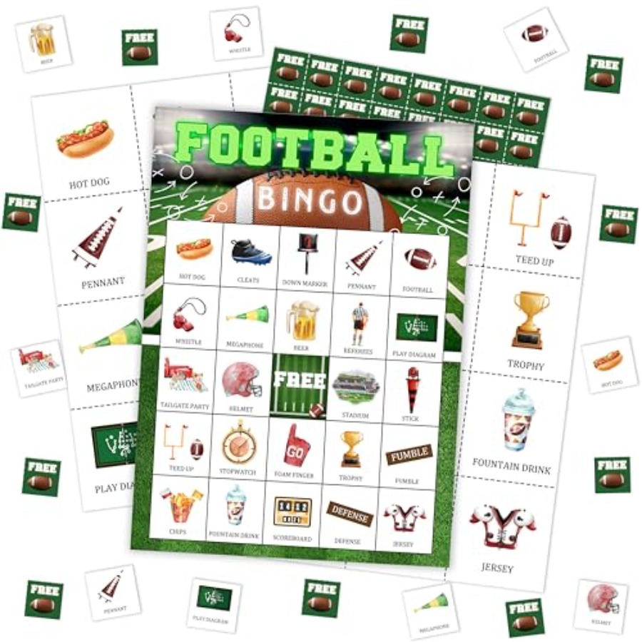 Voetbal Bingo Spelkaart, Voetb - Party Games For Large Groups recensie en prijs